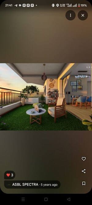 Living Room in 3 BHK Apartment at ASBL Spectra, Financial District – for Rent