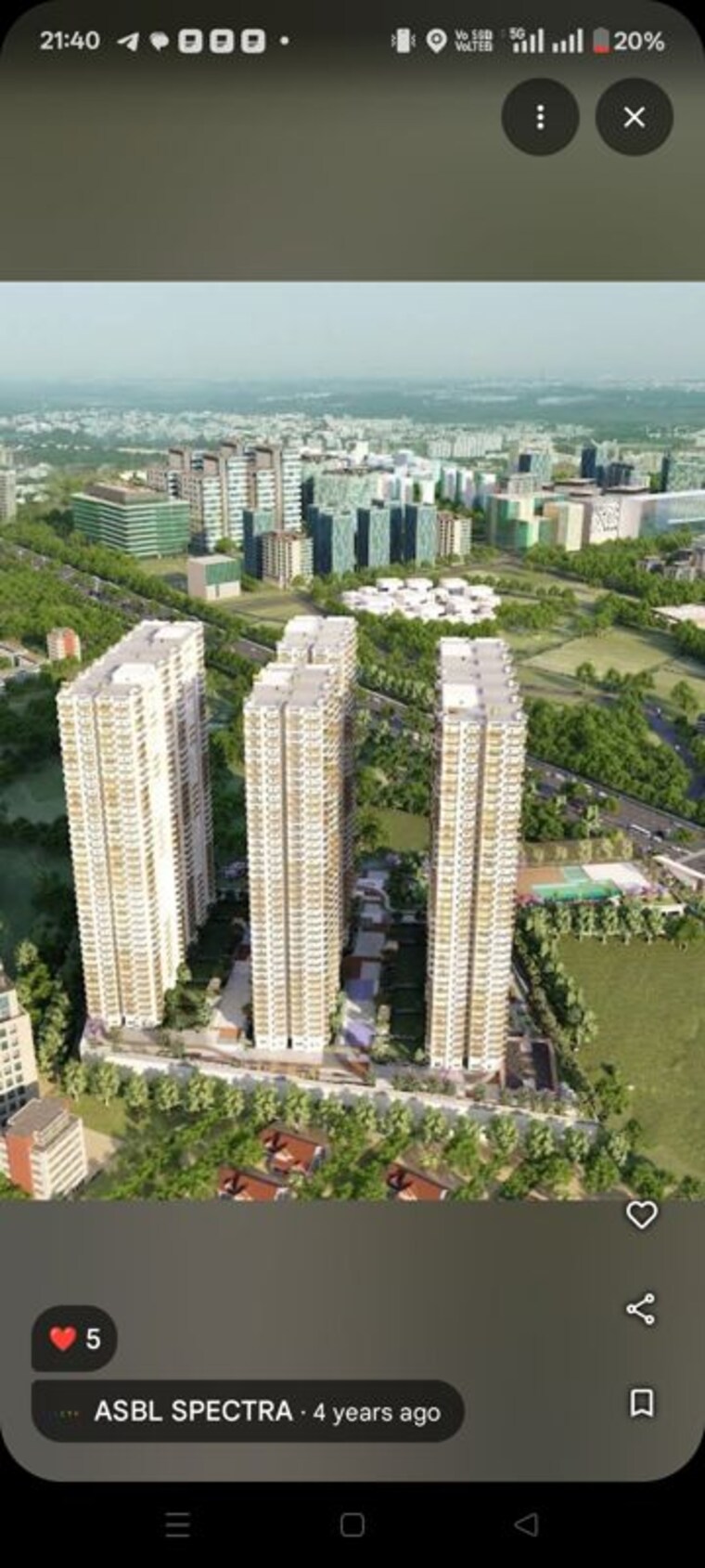 Exterior View, asbl-spectra 3 Bedroom 2210 Sq.Ft. Apartment In Financial District Hyderabad 10627527