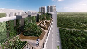 Balcony in 3 BHK Apartment at Kalpataru Immensa, Kolshet Road – for Rent