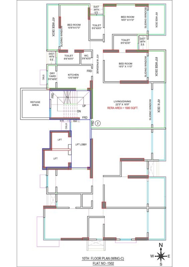 Floor Plan, mirchandani-triton 4 Bedroom 2548 Sq.Ft. Apartment In Santacruz West Mumbai 10627731