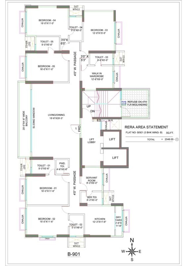 Floor Plan, mirchandani-triton 4 Bedroom 2548 Sq.Ft. Apartment In Santacruz West Mumbai 10627731