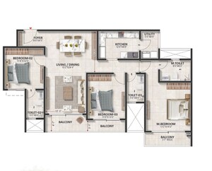 Balcony in 3.5 BHK Apartment at Prestige Evergreen, Whitefield – for Sale