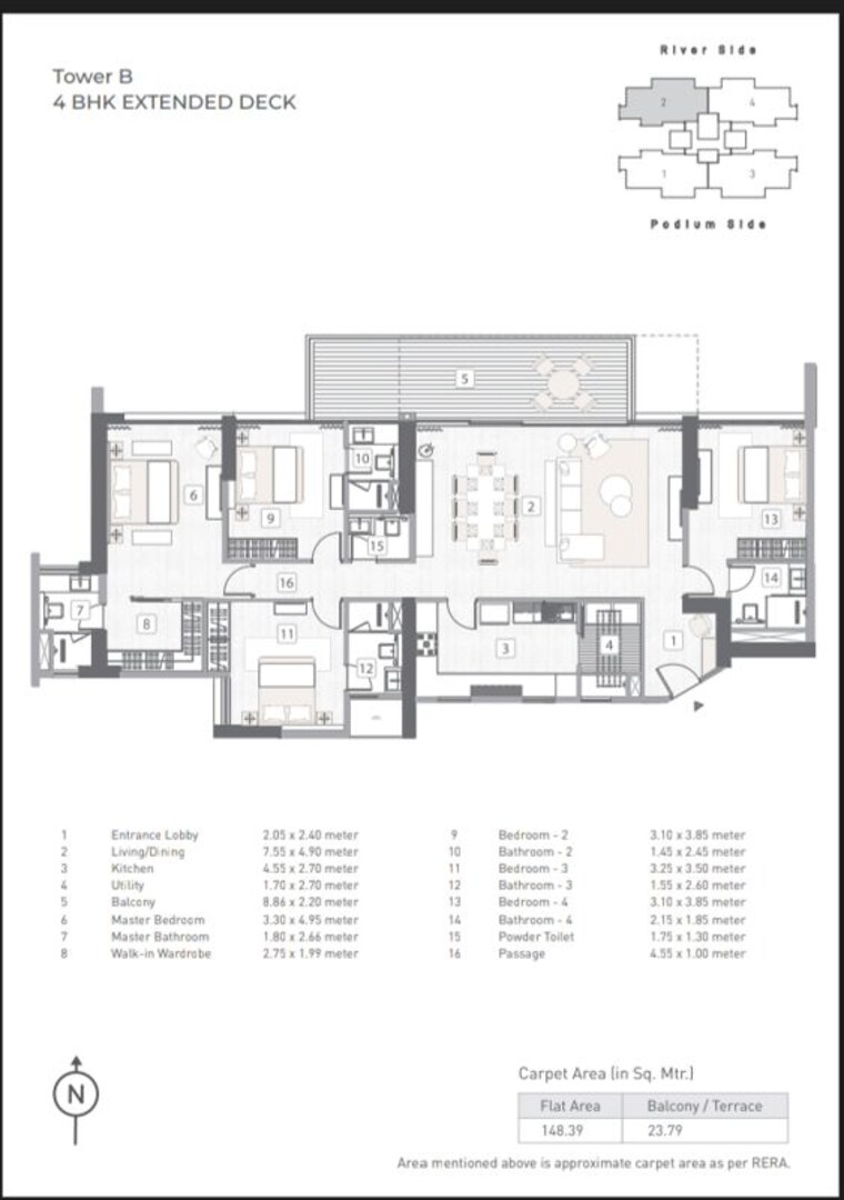 Floor Plan, baner 3 Bedroom 1581 Sq.Ft. Apartment In Baner Pune 10627845