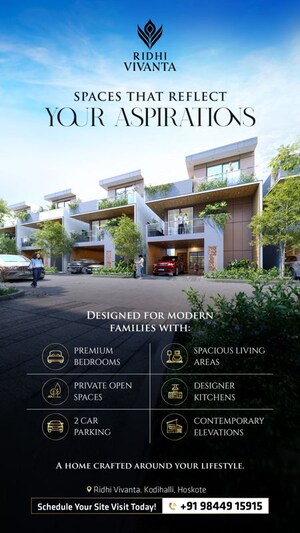  Villa – Exterior View View at Ridhi Vivanta, Hoskote - for Sale