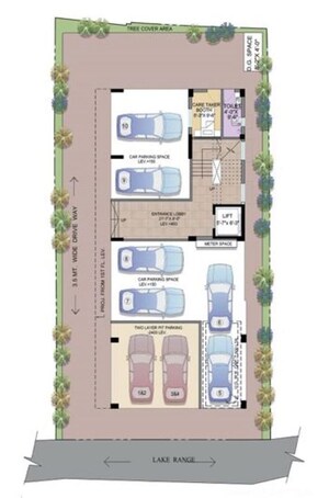 Floor Plan in 4 BHK Apartment at Lake Range – for Sale