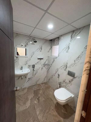 Bathroom in 3 BHK Apartment at Praneeth Pranav Jaitra, Miyapur – for Rent