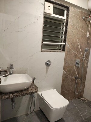 Bathroom in 3 BHK Apartment at Kalpataru Magnus, Bandra East – for Rent