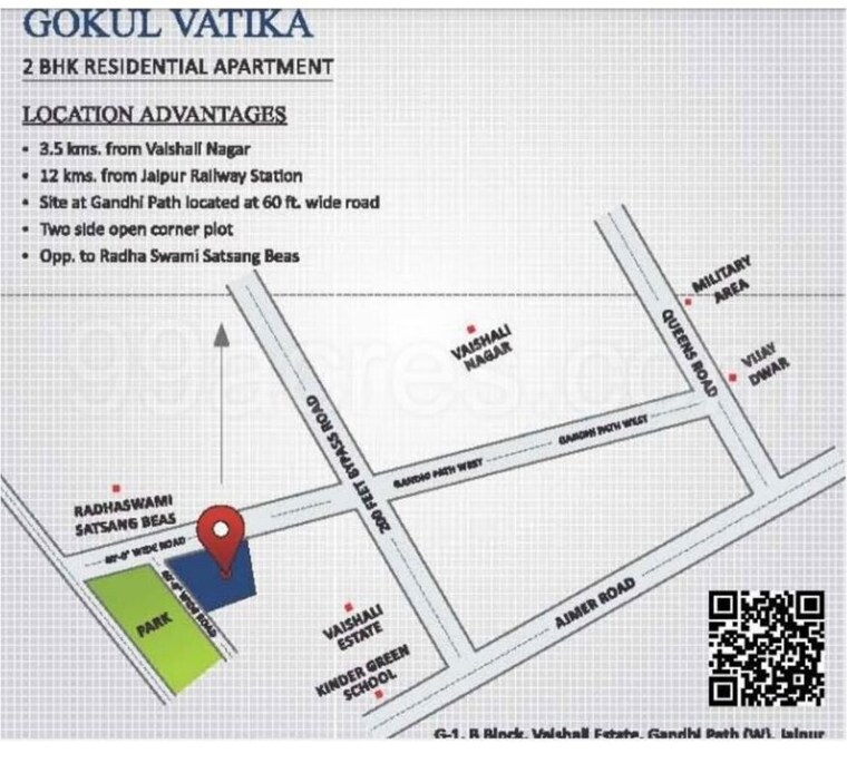 Map Location, apeksha-gokul-vatika 2 Bedroom 860 Sq.Ft. Apartment In Gandhi Path Jaipur 10629201