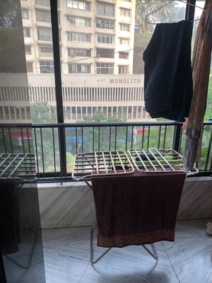 Balcony in 1 RK Apartment at Taher Mansion Building, Malabar Hill – for Rent