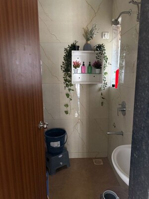 Bathroom in 1 BHK Apartment at Raunak Bliss, Ghodbunder Road – for Rent