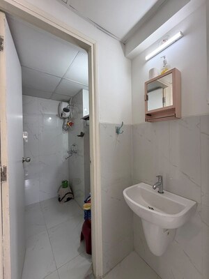 Bathroom in 1 BHK Apartment at Runwal Gardens, Dombivli East – for Rent