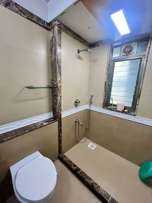 Bathroom in 3 BHK Apartment at Raheja Tipco Heights, Malad East – for Rent