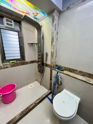 Bathroom in 3 BHK Apartment at Raheja Tipco Heights, Malad East – for Rent
