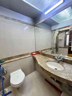 Bathroom in 3 BHK Apartment at Raheja Tipco Heights, Malad East – for Rent