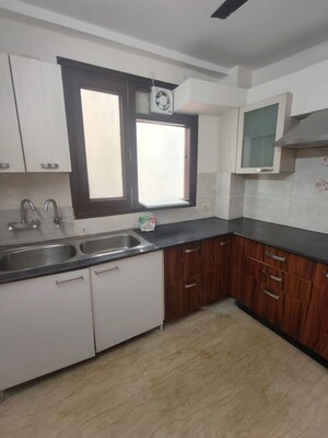 Kitchen in 3 BHK Builder Floor at Kailash Colony – for Rent