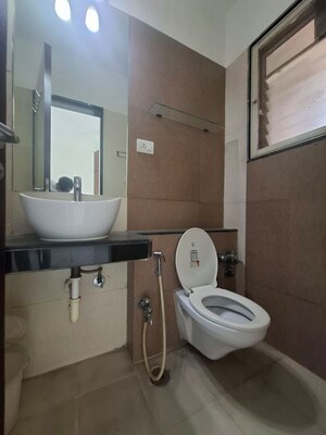 Bathroom in 3 BHK Apartment at Rustomjee Athena, Majiwada – for Rent