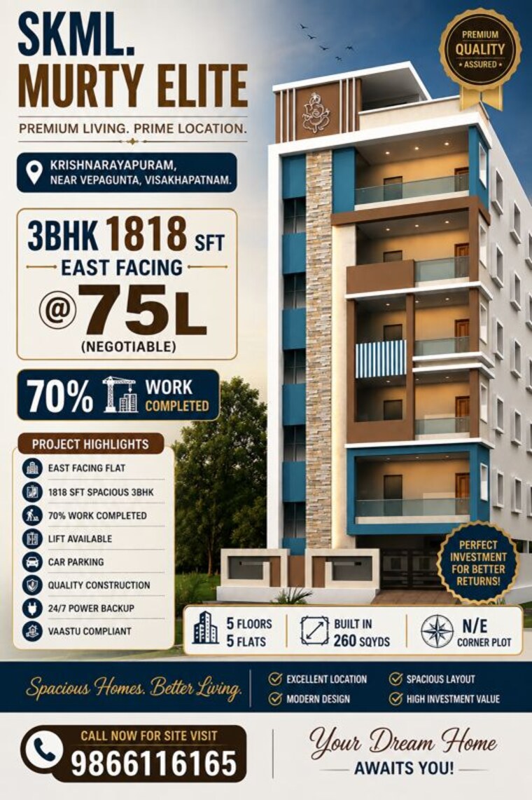 Exterior View, vepagunta 3 Bedroom 1818 Sq.Ft. Apartment In Vepagunta Vizag 10613748