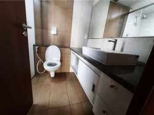 Bathroom in 3 BHK Apartment at LnT Raintree Boulevard, Hebbal – for Rent