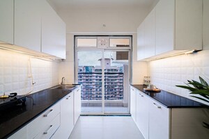Kitchen in 3 BHK Apartment at Nahar Camellia Apartment, Chandivali – for Rent