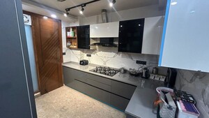 Kitchen in 3 BHK Builder Floor at Sushant Lok I – for Sale