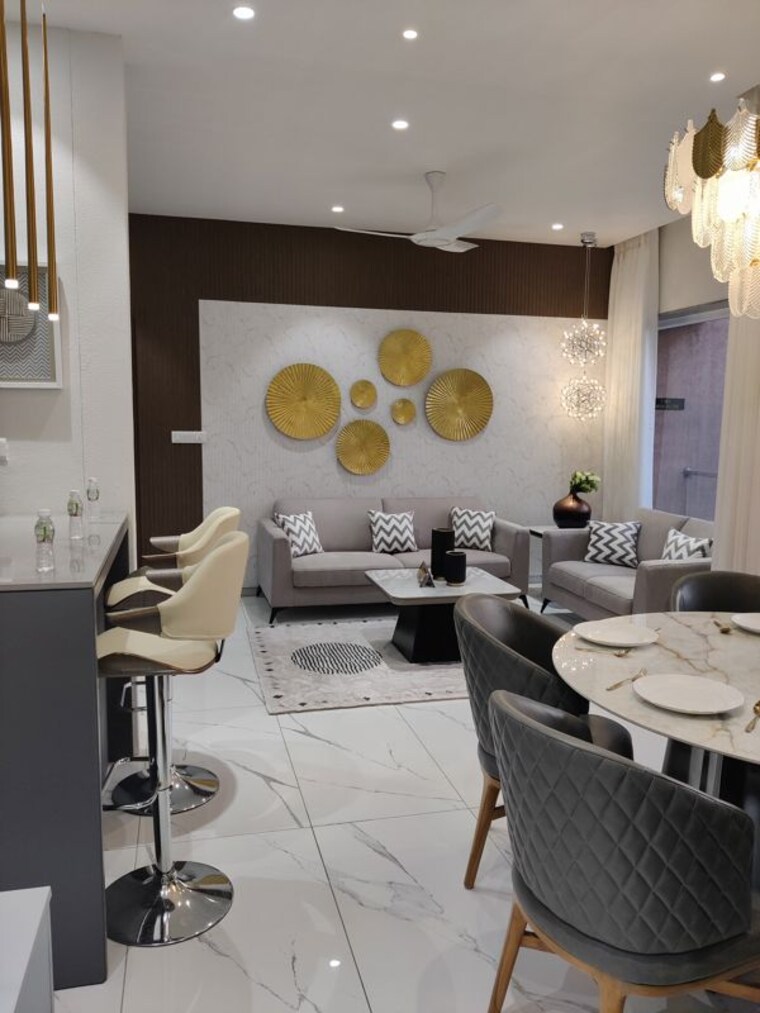 Dining area, courtyard-regalia 3 Bedroom 1055 Sq.Ft. Apartment In Bhayli Vadodara 10440905