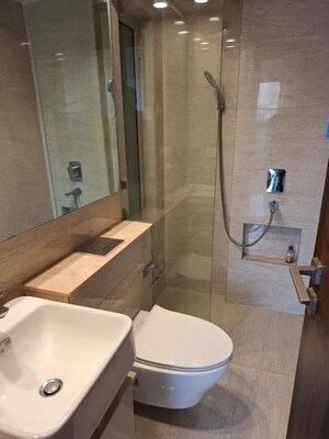 Bathroom in 1 BHK Apartment at Hiranandani Regent Hill, Powai – for Rent