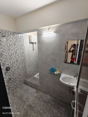 Bathroom in 1 BHK Apartment at Goodwill Olive Residency, Owale – for Rent