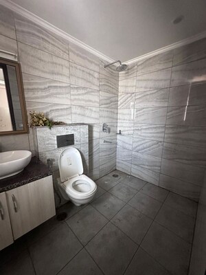 Bathroom in 3 BHK Builder Floor at Ansal Sushant Apartments, Sushant Lok I – for Rent