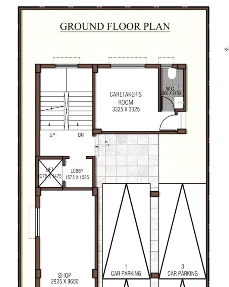 Floor Plan, new town 3 Bedroom 1728 Sq.Ft. Builder Floor In New Town Kolkata 10335454