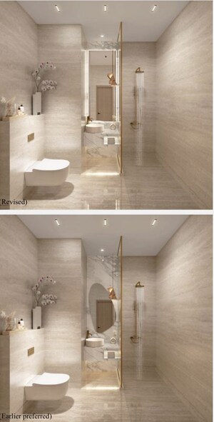 Bathroom in Studio Apartment at Gaur Yamuna City Gaur Suites, Gaur Yamuna City – for Sale