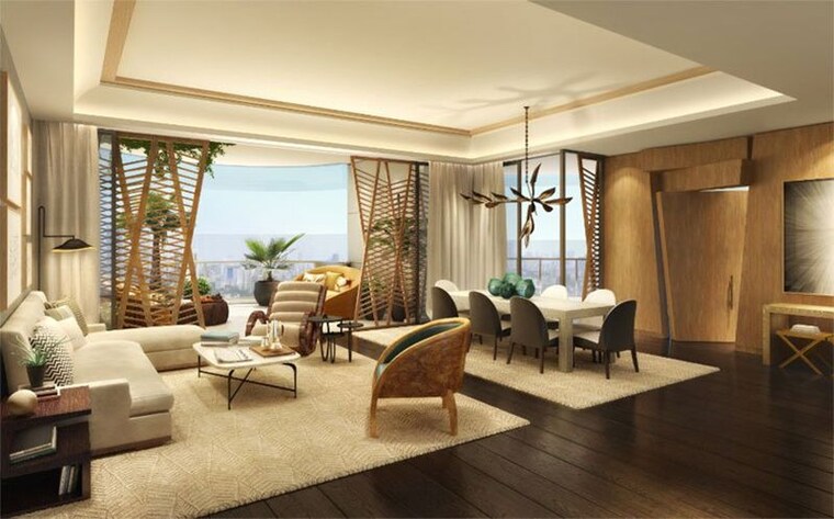 Living Room, omkar-veda-exclusive 2 Bedroom 1250 Sq.Ft. Apartment In Parel Mumbai 10634927