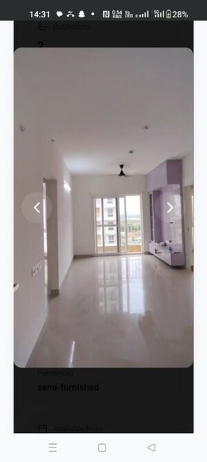 2 BHK Apartment For Rent in Brigade El Dorado, Bagaluru