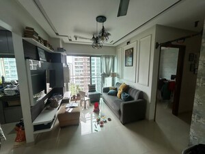 Living Room in 2 BHK Apartment at Lodha Luxuria, Majiwada – for Rent