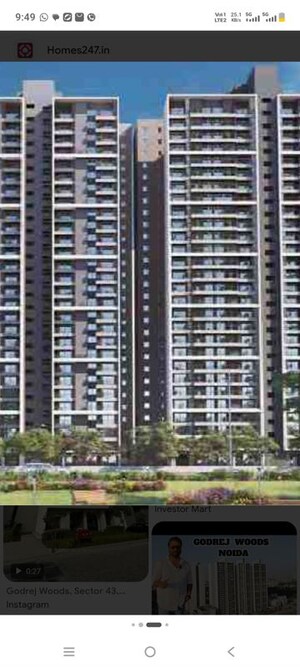 4 BHK Apartment – Exterior View View at Godrej Woods, Sector 43 - for Rent