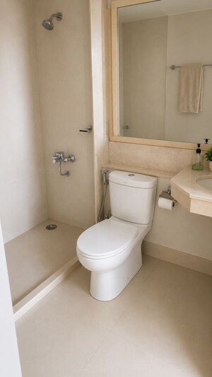 Bathroom in 2.5 BHK Apartment at Hiranandani Meadows, Manpada – for Rent
