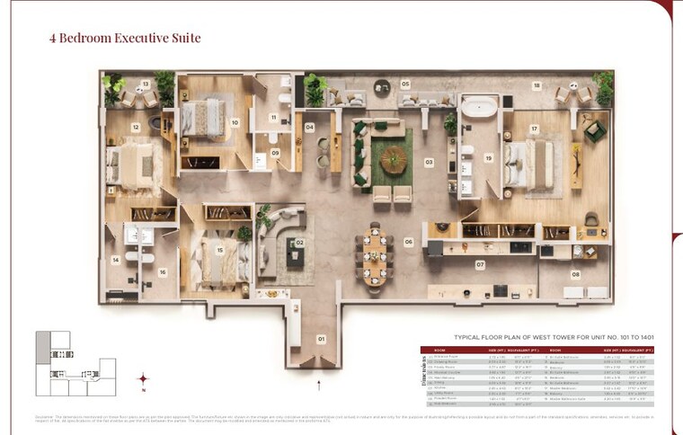 Floor Plan, dada-the-bellagio 4 Bedroom 2820 Sq.Ft. Apartment In Koradi rd Nagpur 10636830