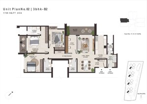 Floor Plan in 3.5 BHK Apartment at Hebbal – for Sale