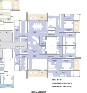 Floor Plan in 4 BHK Apartment at Kempapura – for Sale