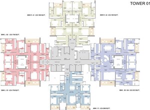 Floor Plan in 4 BHK Apartment at Kempapura – for Sale