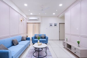 Living Room in 4 BHK Apartment at Shyamal Park, Bhayli – for Sale