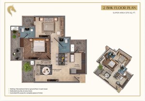 Floor Plan in 2 BHK Apartment at Dera Bassi – for Sale