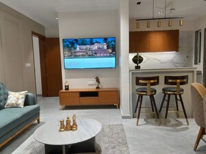 Living Room in 4 BHK Apartment at Courtyard Meridian, Sevasi – for Sale