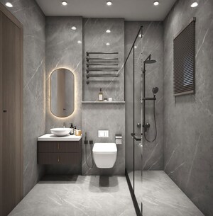 Bathroom in 4 BHK Builder Floor at Chattarpur – for Sale