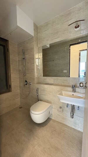 Bathroom in 3 BHK Apartment at Adani Ten BKC, Bandra East – for Rent