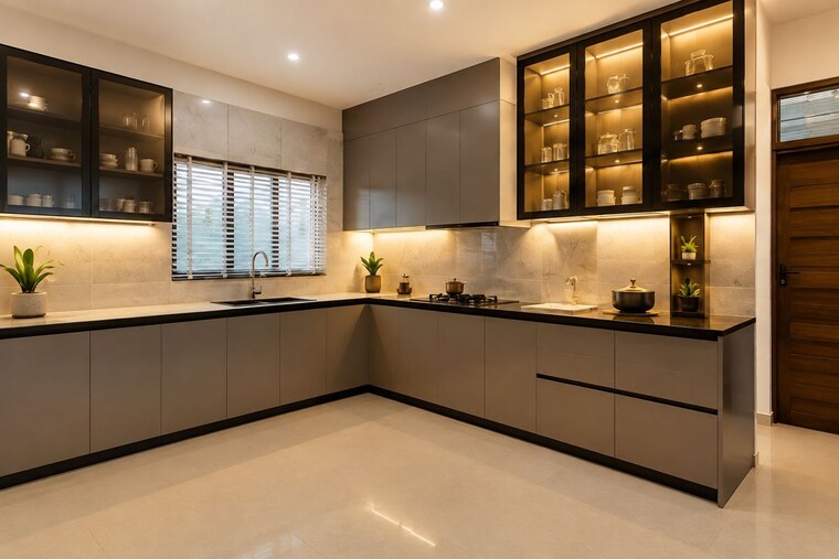 Kitchen, koorkenchery 3 Bedroom 3000 Sq.Ft. Villa In Koorkenchery Thrissur 10638373