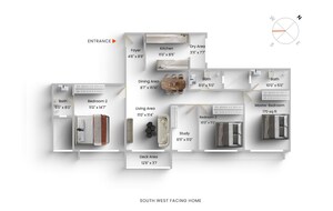 Floor Plan in 3.5 BHK Apartment at Godrej The Trees, Vikhroli East – for Sale