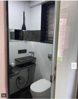 Bathroom in 3 BHK Apartment at Shiv Om CHS, Chandivali – for Rent