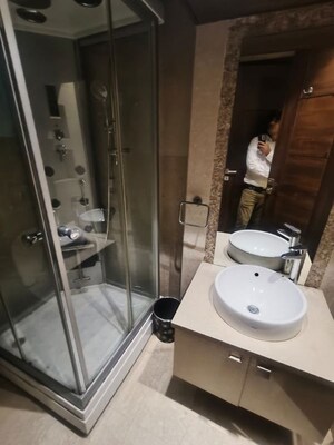 Bathroom in 3 BHK Builder Floor at Panchsheel Park – for Rent