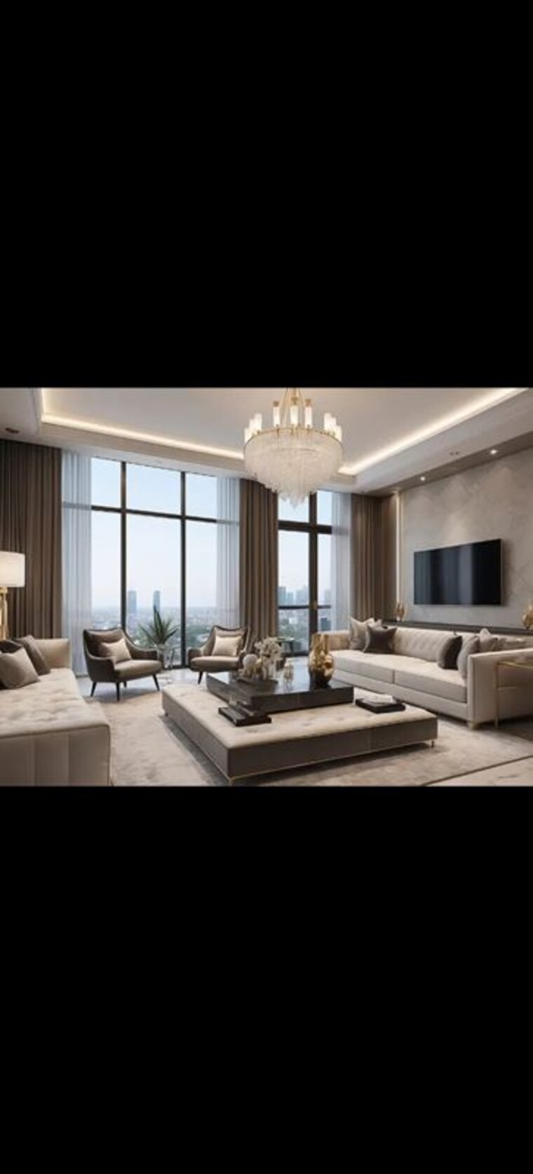 Living Room, kalpataru-magnus 3 Bedroom 1321 Sq.Ft. Apartment In Bandra East Mumbai 10639271