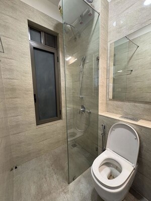 Bathroom in 3 BHK Apartment at Adani Ten BKC, Bandra East – for Rent